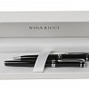 Seturi de pixuri Nina Ricci cu corp negru si accesorii cromate argintii - Eclypse RPBR387