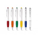 Pixuri clasice promotionale cu grip si varf touch pen colorate - 91634