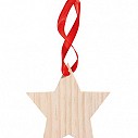 Ornamente promotionale in forma de stea de Craciun din lemn - CX1373