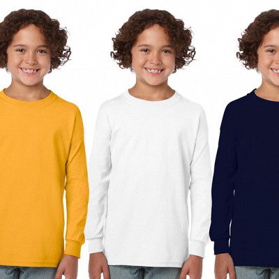 bluze promotionale de copii gildan 5400B cu guler rotund si maneci lungi