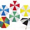Umbrele bicolore cu deschidere automata si maner drept din lemn - 4141